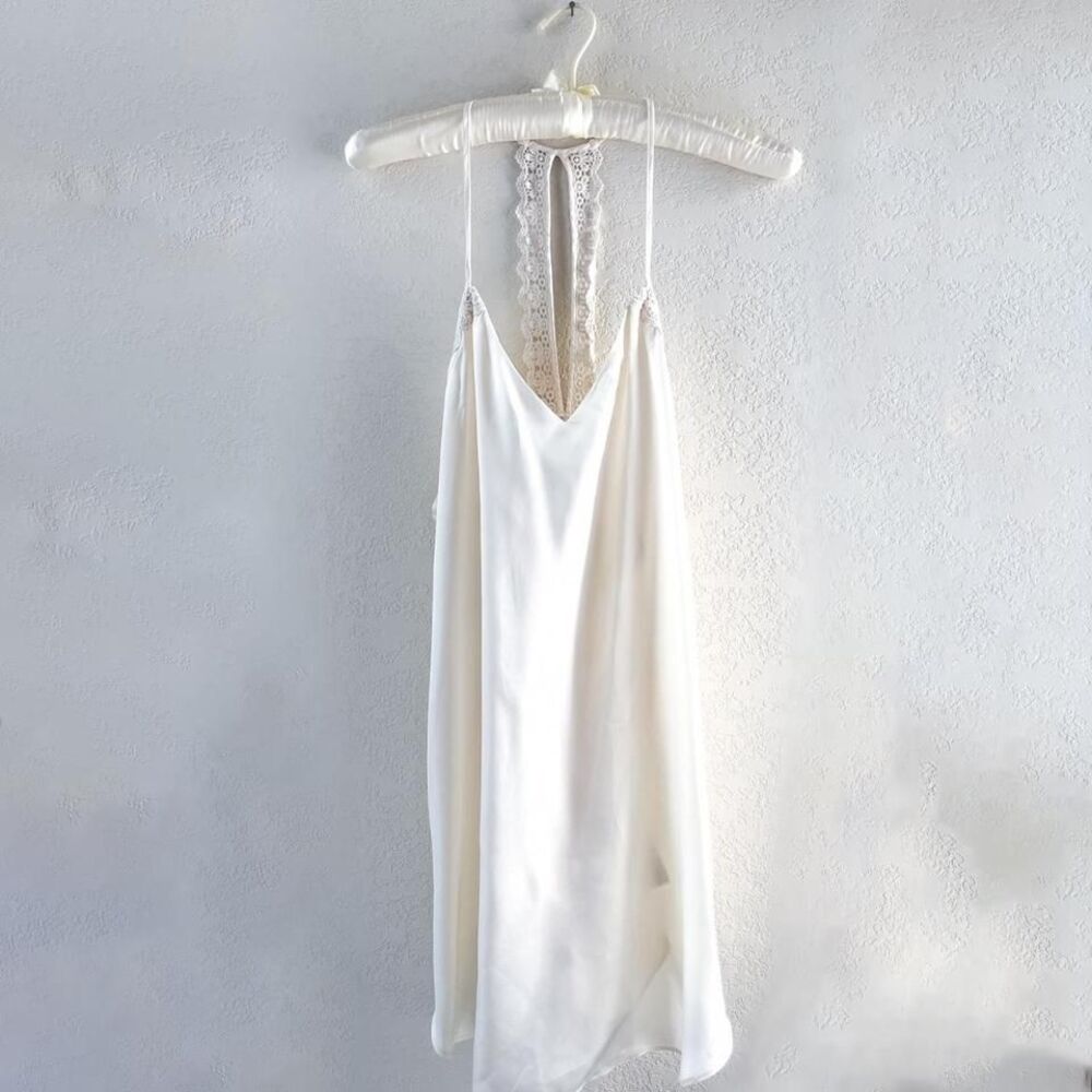 bhldn cream mini slip dress womens small
